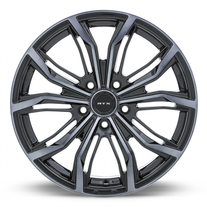 17x7.5 RTX Black Widow Black Machined Grey Wheel 5x4.5 (42mm)