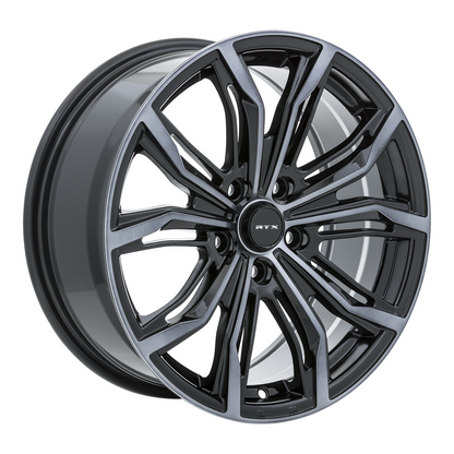 18x8 RTX Black Widow Black Machined Grey Wheel 5x4.25 (40mm)