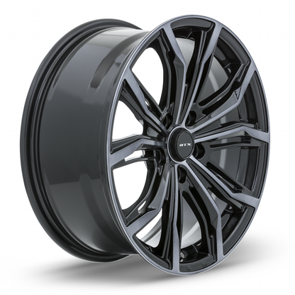17x7.5 RTX Black Widow Black Machined Grey Wheel 5x4.5 (42mm)