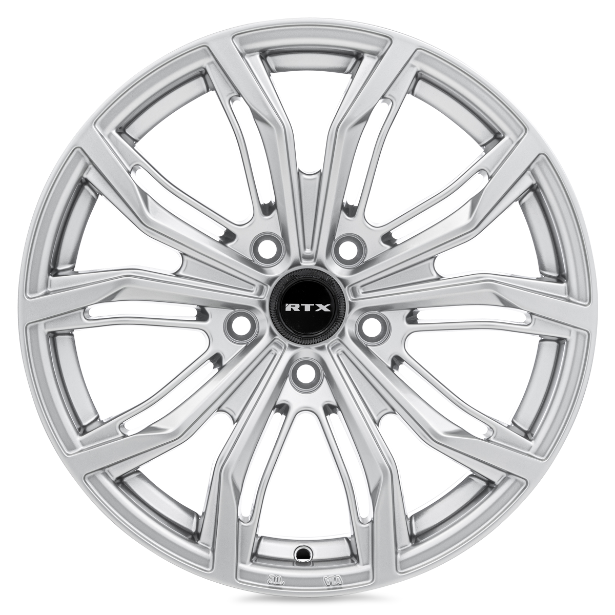 18x8 RTX Black Widow Hyper Silver Wheel 5x4.5 (42mm)