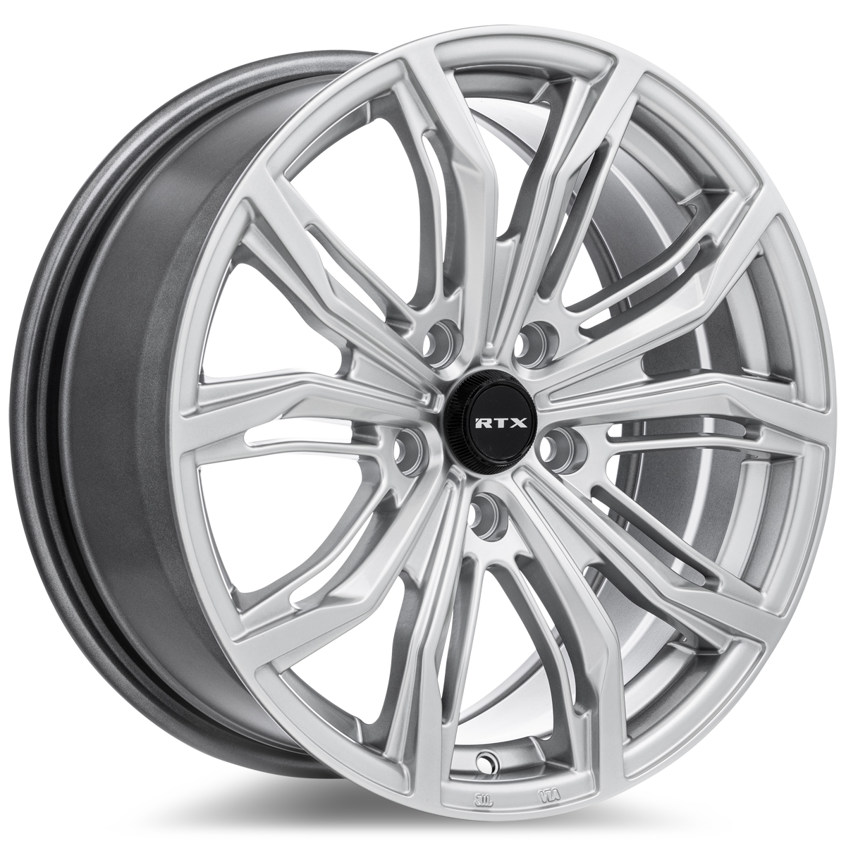17x7.5 RTX Black Widow Hyper Silver Wheel 5x4.5 (42mm)