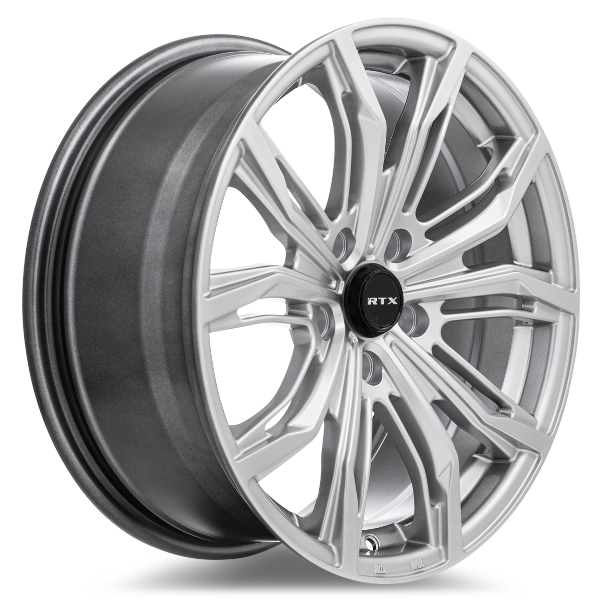 18x8 RTX Black Widow Hyper Silver Wheel 5x4.5 (42mm)