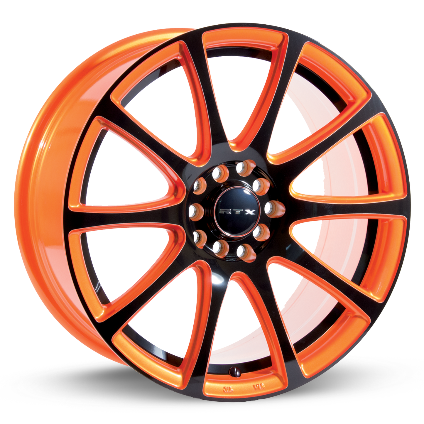 17x7.5 RTX Blaze Orange and Black Wheel 5x100/5x4.5 (42mm)