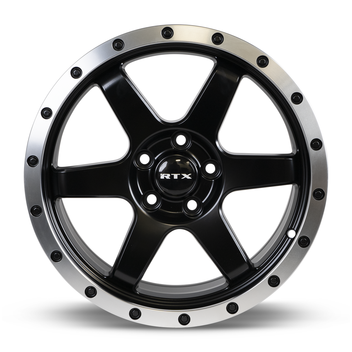 17x8 RTX Dakar Satin Black Machined Edge Lip Wheel 5x4.5 (35mm)
