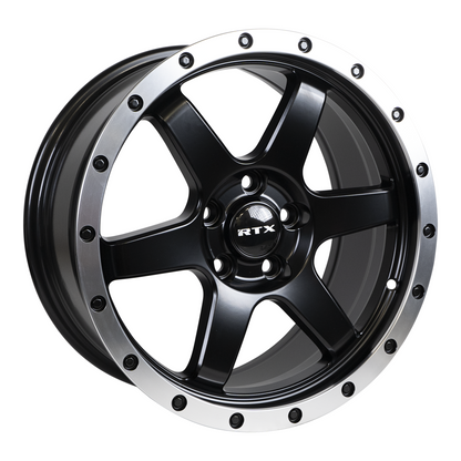 17x8 RTX Dakar Satin Black Machined Edge Lip Wheel 5x4.5 (35mm)