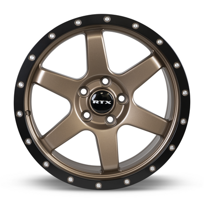 17x8 RTX Dakar Satin Bronze Black Edge Lip Wheel 5x4.25 (35mm)