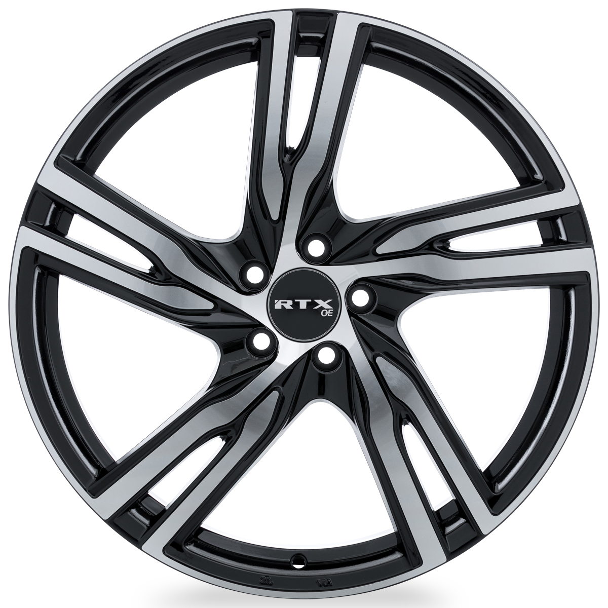 20x8 RTX Gothenburg Gloss Black Machined Wheel 5x4.25 (45mm)