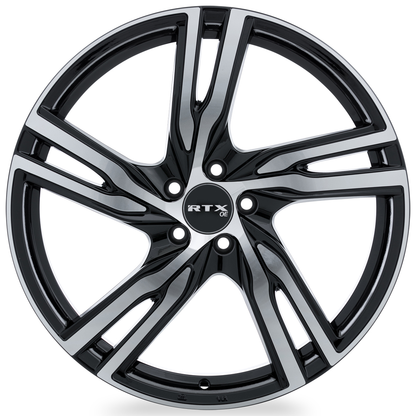 20x8 RTX Gothenburg Gloss Black Machined Wheel 5x4.25 (45mm)