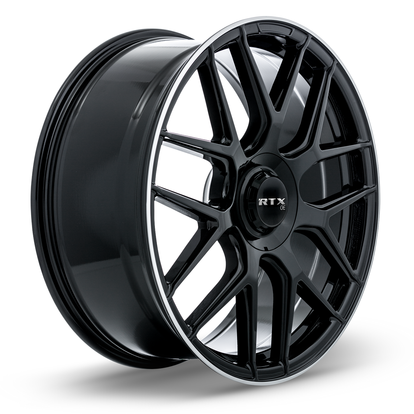 21x9.5 RTX Leonburg Gloss Black with Machined Edge Wheel 5x112 (38mm)