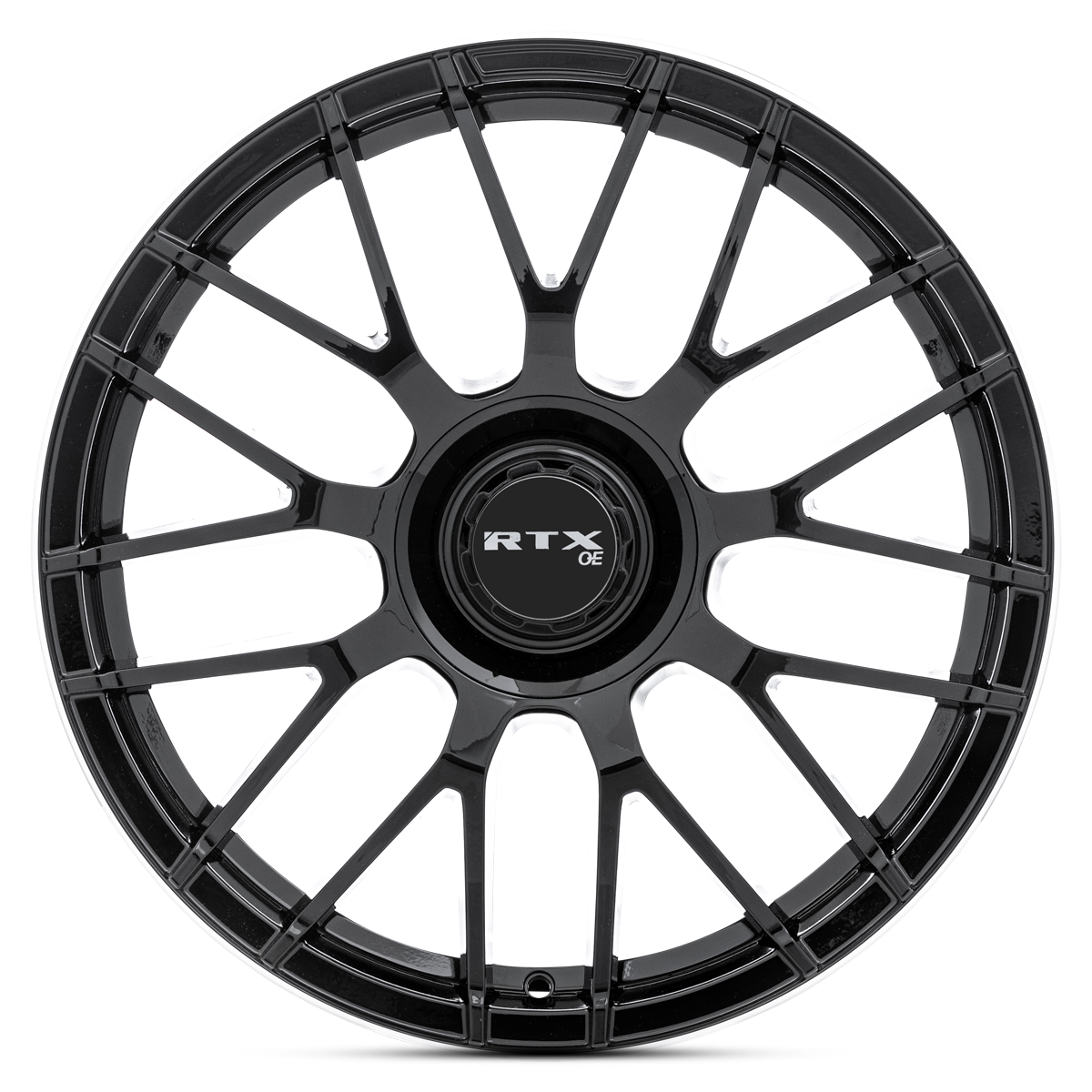 19x8.5 RTX MB01 Gloss Black with Machined Lip Wheel 5x112 (38mm)