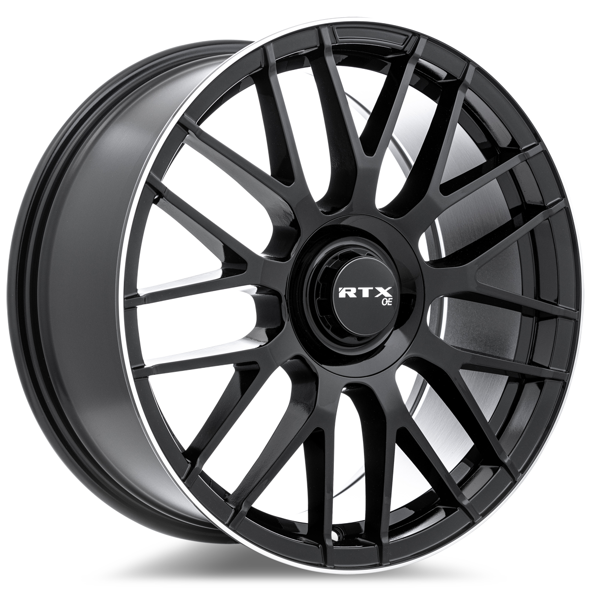 19x8.5 RTX MB01 Gloss Black with Machined Lip Wheel 5x112 (38mm)