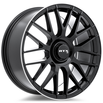 19x8.5 RTX MB01 Gloss Black with Machined Lip Wheel 5x112 (38mm)