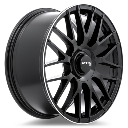 19x8.5 RTX MB01 Gloss Black with Machined Lip Wheel 5x112 (38mm)