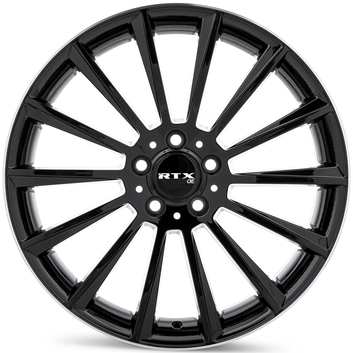 19x8 RTX MB-02 Gloss Black with Machined Lip Wheel 5x112 (38mm)