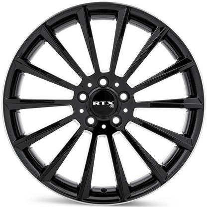 19x8 RTX MB-02 Gloss Black with Machined Lip Wheel 5x112 (38mm)