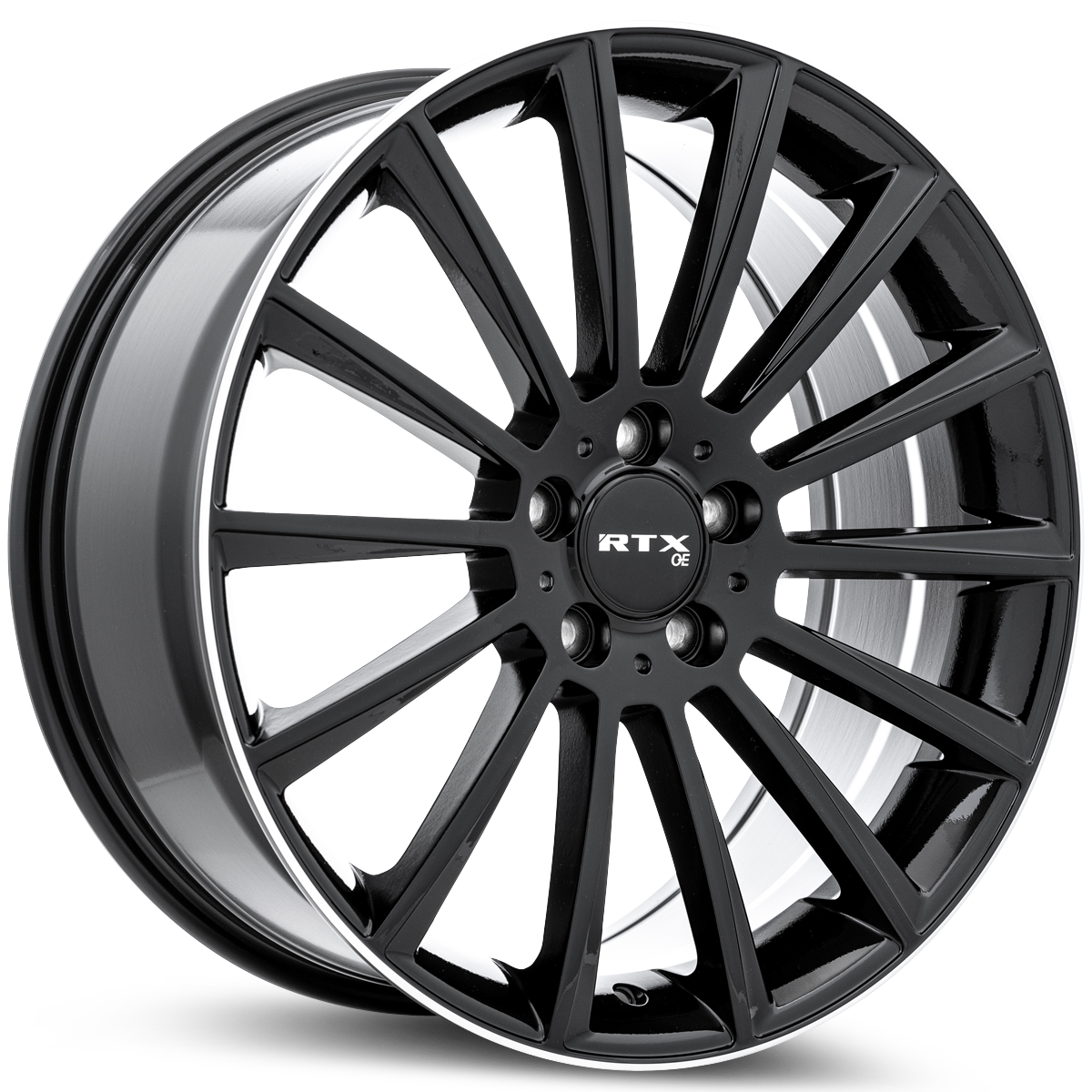 19x8 RTX MB-02 Gloss Black with Machined Lip Wheel 5x112 (38mm)