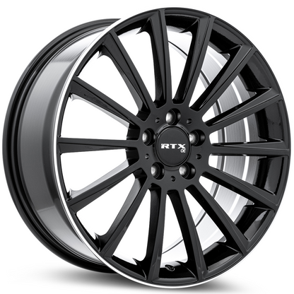 19x8 RTX MB-02 Gloss Black with Machined Lip Wheel 5x112 (38mm)