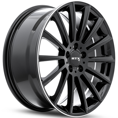 19x8 RTX MB-02 Gloss Black with Machined Lip Wheel 5x112 (38mm)