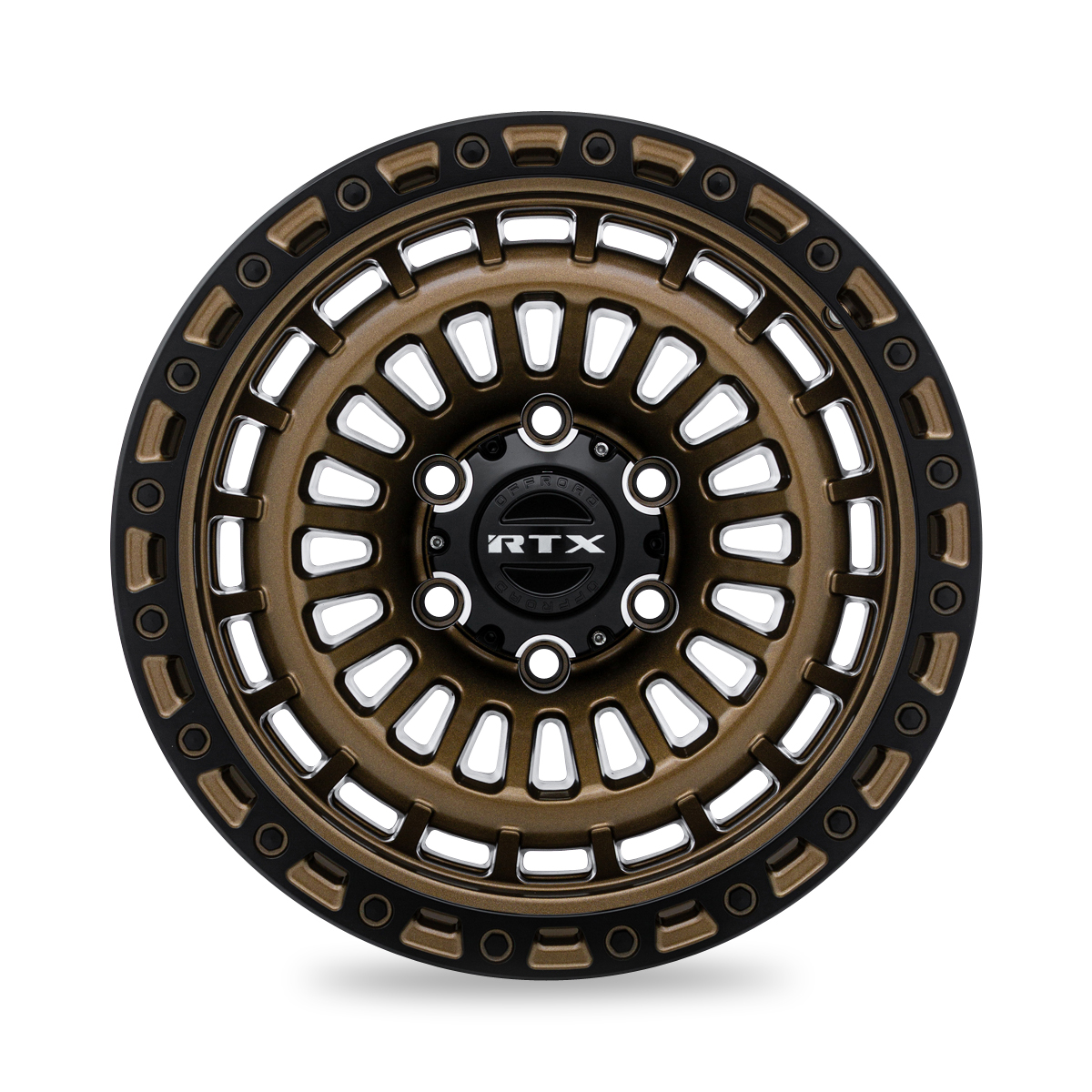 17x9 RTX Moab Bronze with Satin Black Lip Wheel 5x5 (-15mm)