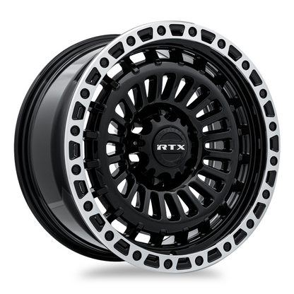 18x9 RTX Moab Gloss Black Machined Lip Wheel 6x135 (0mm)