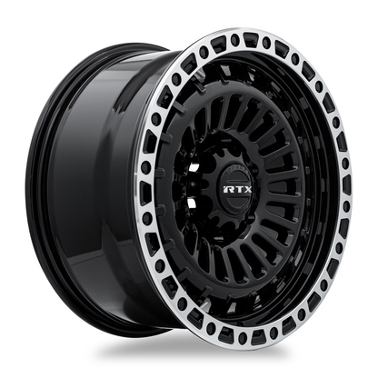 17x9 RTX Moab Gloss Black Machined Lip Wheel 6x5.5 (0mm)