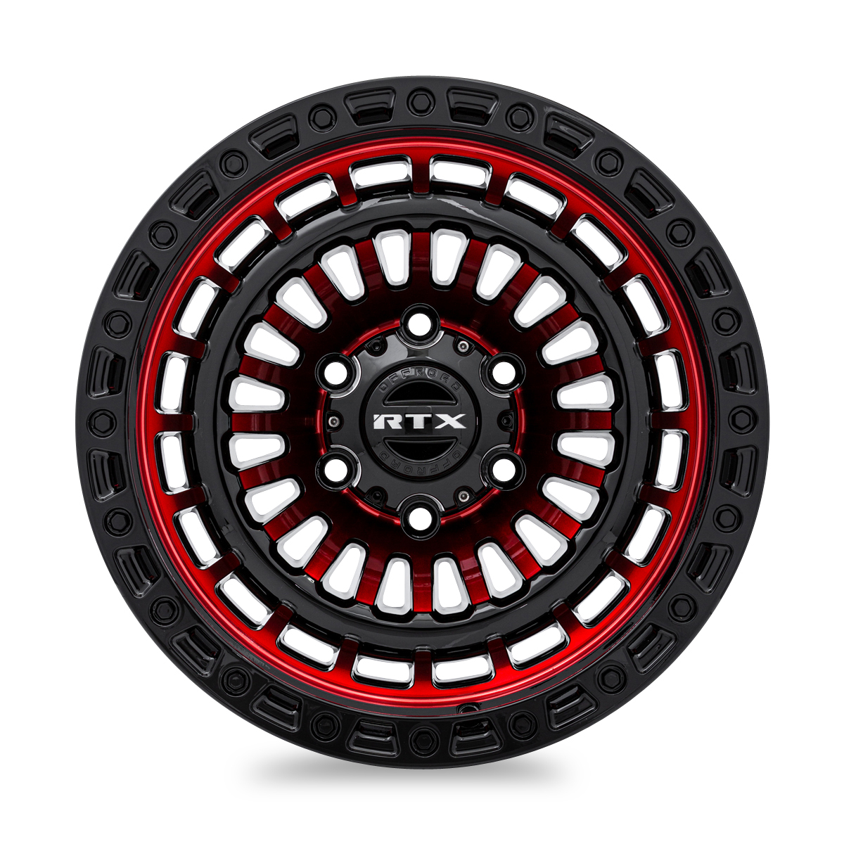 18x9 RTX Moab Gloss Black Machined Red Wheel 6x135 (0mm)