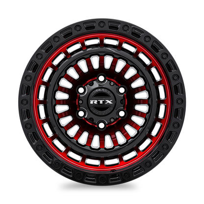 18x9 RTX Moab Gloss Black Machined Red Wheel 6x135 (0mm)