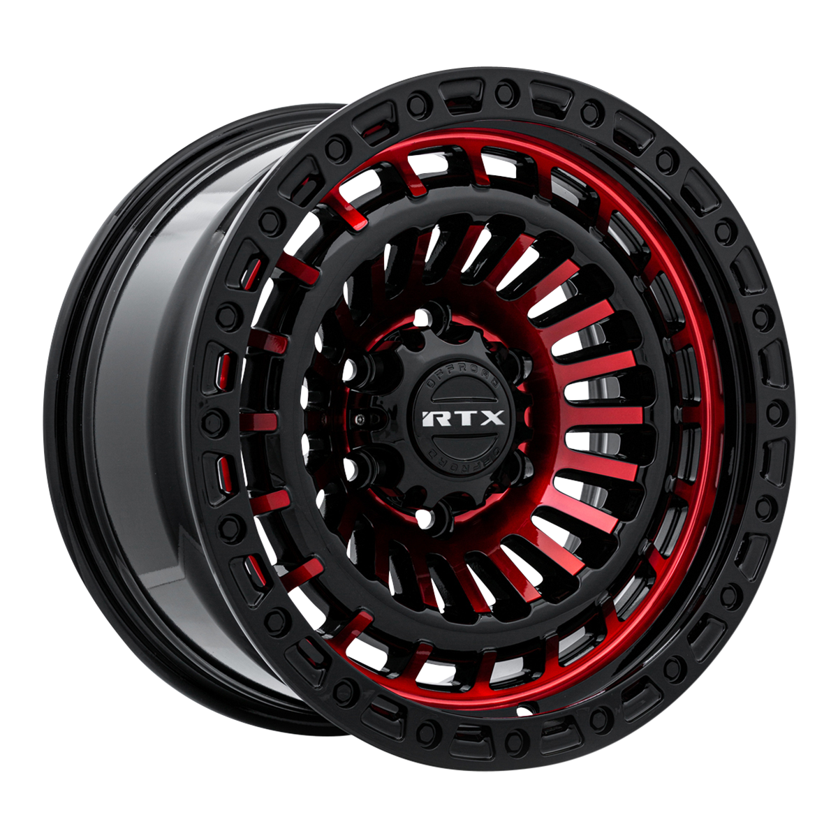 18x9 RTX Moab Gloss Black Machined Red Wheel 5x5 (-15mm)