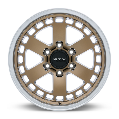 17x9 RTX Ozark Satin Bronze Machined Lip Wheel 6x5.5 (0mm)