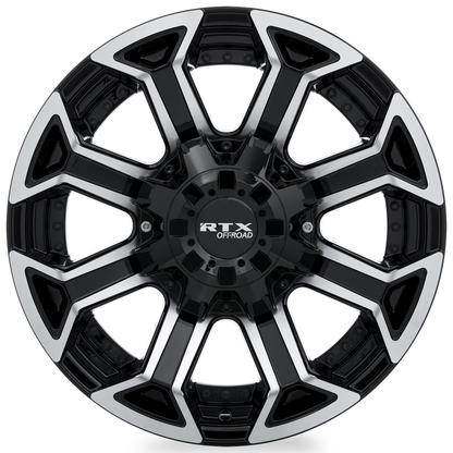 20x10 RTX Peak (8 Spks.) Gloss Black Machined Wheel 8x180 (-18mm)