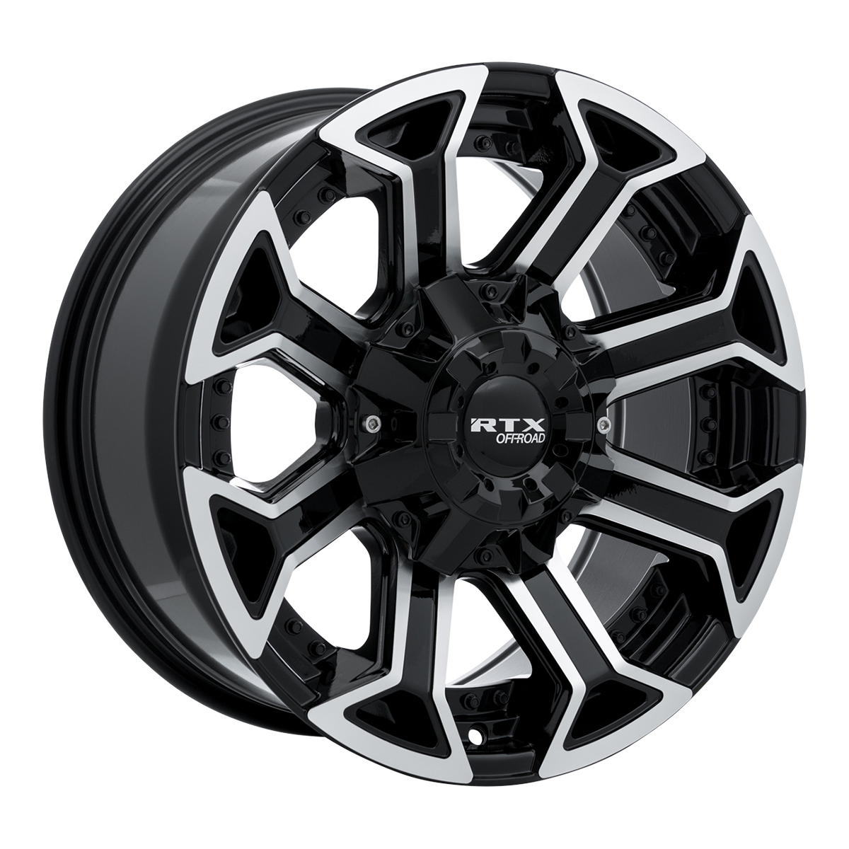 20x10 RTX Peak (8 Spks.) Gloss Black Machined Wheel 8x180 (-18mm)