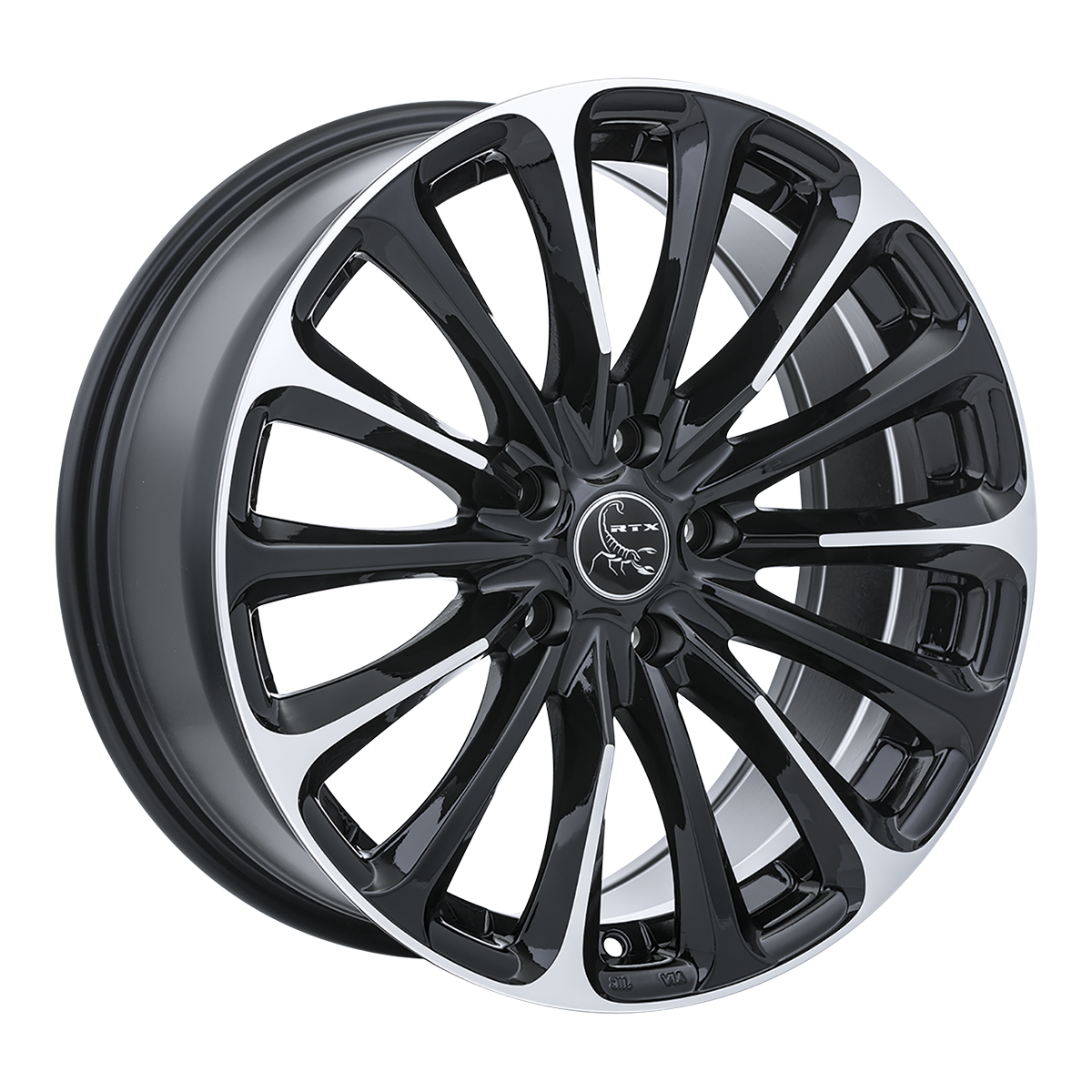 16x7 RTX Poison Black Machined Wheel 5x100 (38mm)