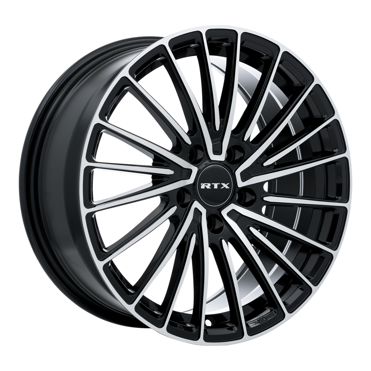 17x7.5 RTX Polar Gloss Black Machined Wheel 5x4.5 (40mm)
