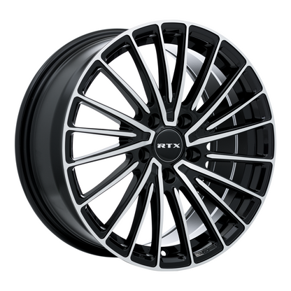 17x7.5 RTX Polar Gloss Black Machined Wheel 5x4.5 (40mm)