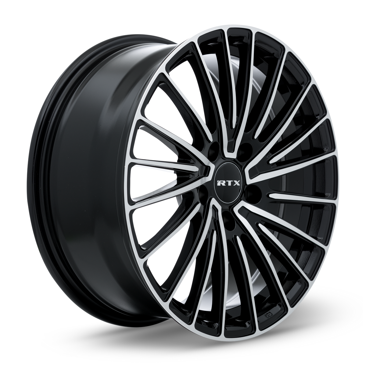 17x7.5 RTX Polar Gloss Black Machined Wheel 5x4.5 (40mm)