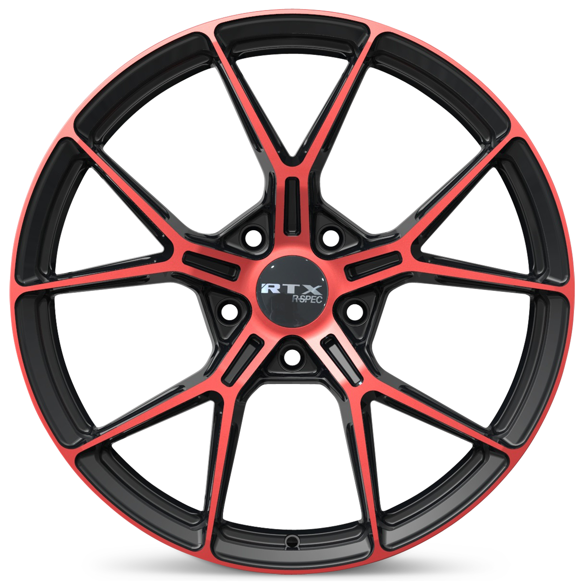 19x8.5 RTX RS01 Gloss Black Machined Red Wheel 5x4.5 (38mm)