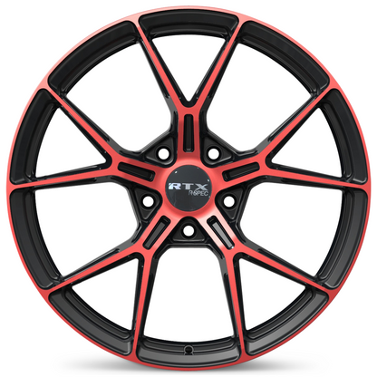 19x8.5 RTX RS01 Gloss Black Machined Red Wheel 5x4.5 (38mm)
