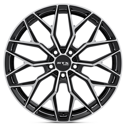 19x8.5 RTX RS02 Gloss Black Machined Wheel 5x4.5 (38mm)