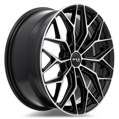 20x8.5 RTX RS02 Gloss Black Machined Wheel 5x4.5 (38mm)