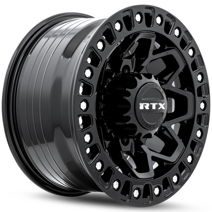 17x9 RTX Zion Gloss Black Milled Rivets Wheel 8x170 (20mm)