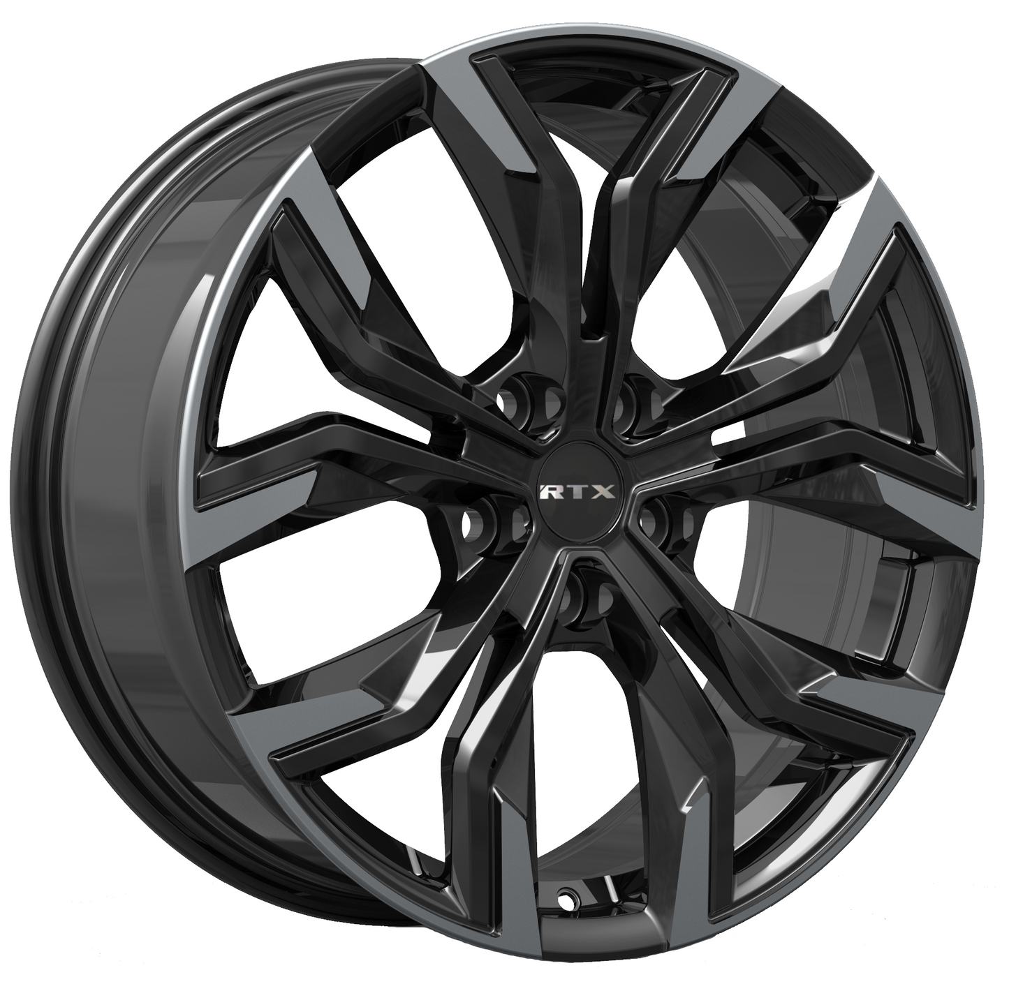 19x8 RTX Venom Gloss Black Machined Wheel 5x115 (45mm)