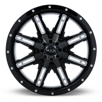17x8 RTX Ravine Black Milled Wheel 6x5.5 (10mm)