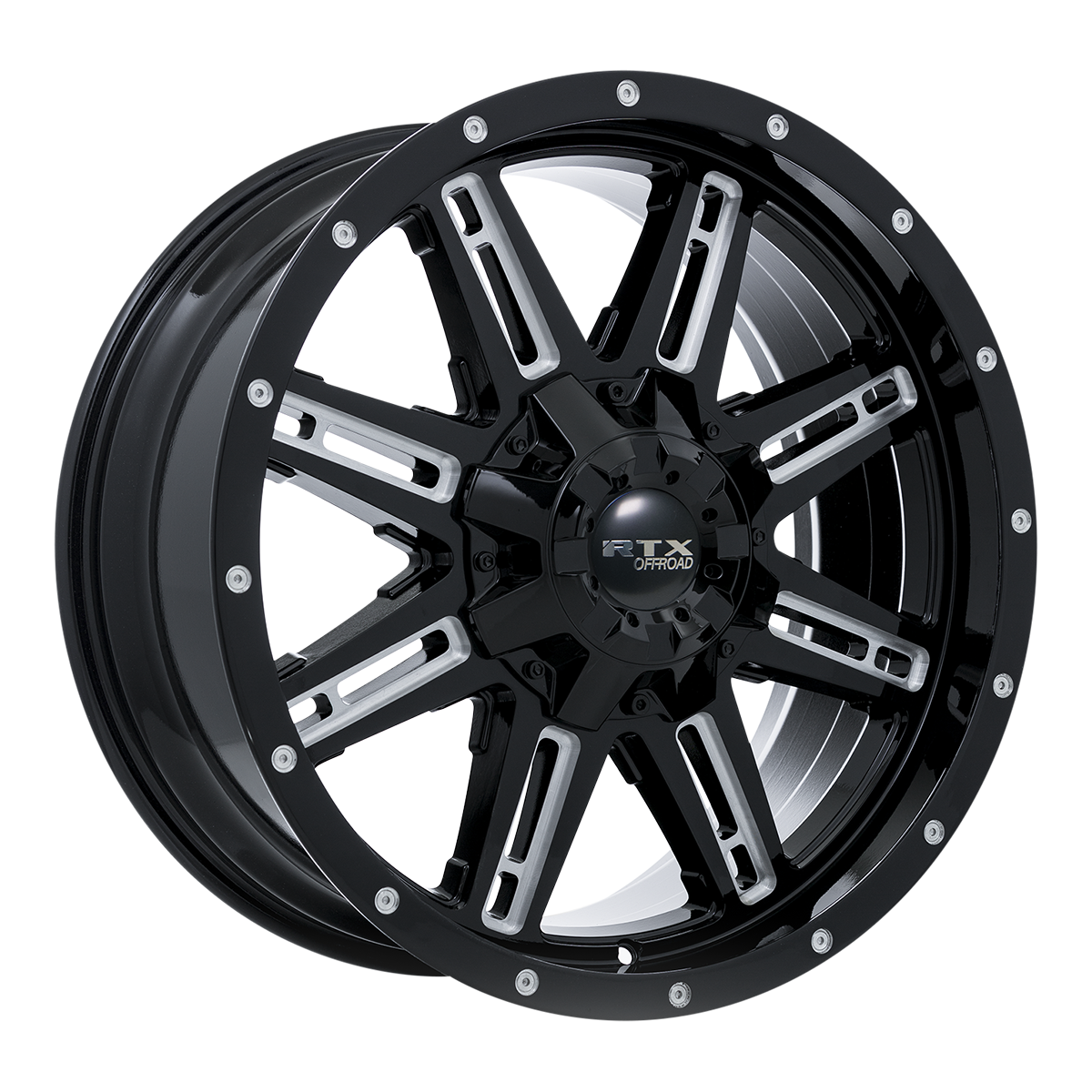 17x8 RTX Ravine Black Milled Wheel 6x5.5 (10mm)