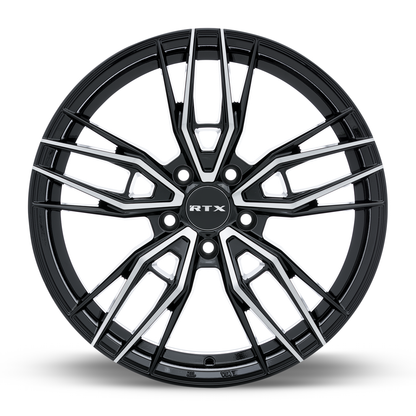 17x7.5 RTX Scepter Gloss Black Machined Wheel 5x4.5 (40mm)