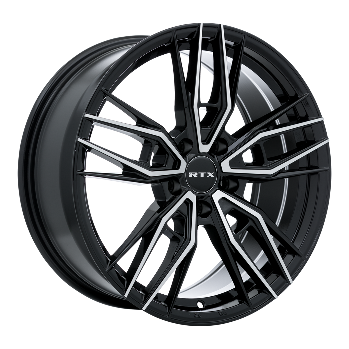 17x7.5 RTX Scepter Gloss Black Machined Wheel 5x4.5 (40mm)