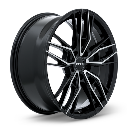17x7.5 RTX Scepter Gloss Black Machined Wheel 5x4.5 (40mm)