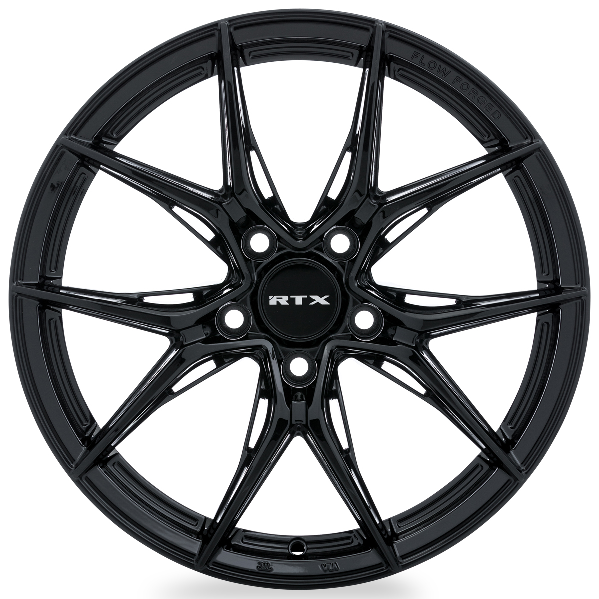 17x7.5 RTX Slick Gloss Black Wheel 5x4.5 (42mm)