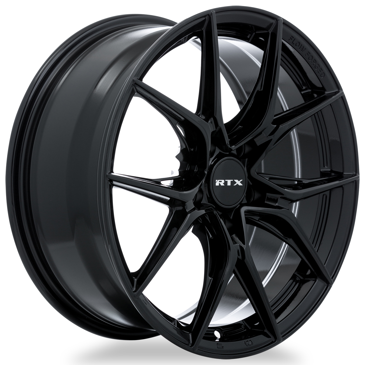 17x7.5 RTX Slick Gloss Black Wheel 5x4.5 (42mm)