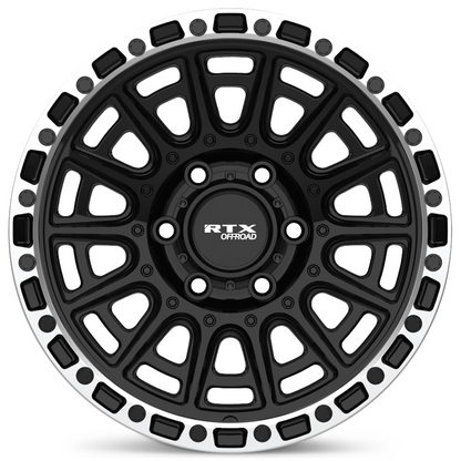 17x8.5 RTX Striker Gloss Black Milled with Machined Lip Wheel 6x5.5 (10mm)