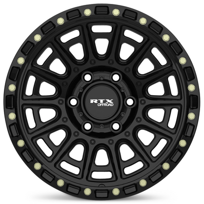 17x8.5 RTX Striker Gloss Black with Milled Rivets Wheel 5x5 (-10mm)